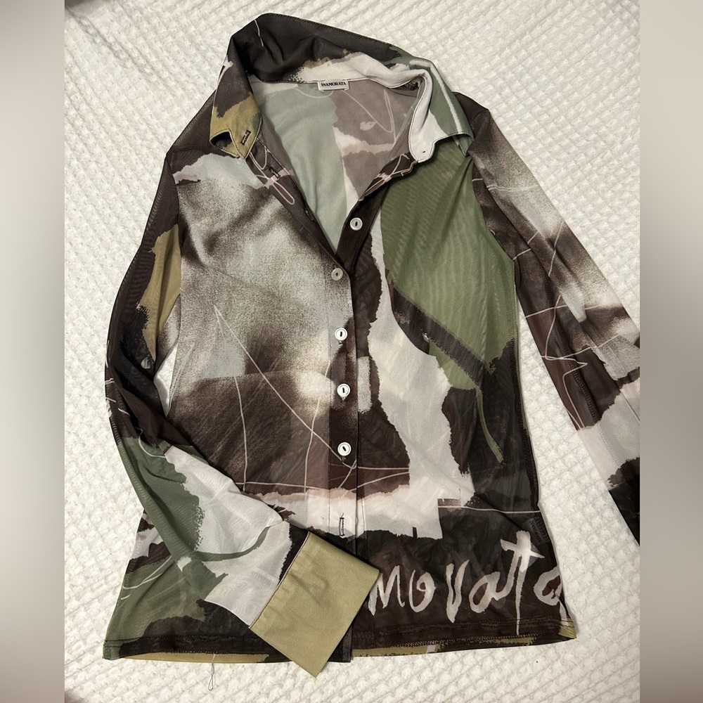 INAMORATA BUTTON UP 💚🤎🤍